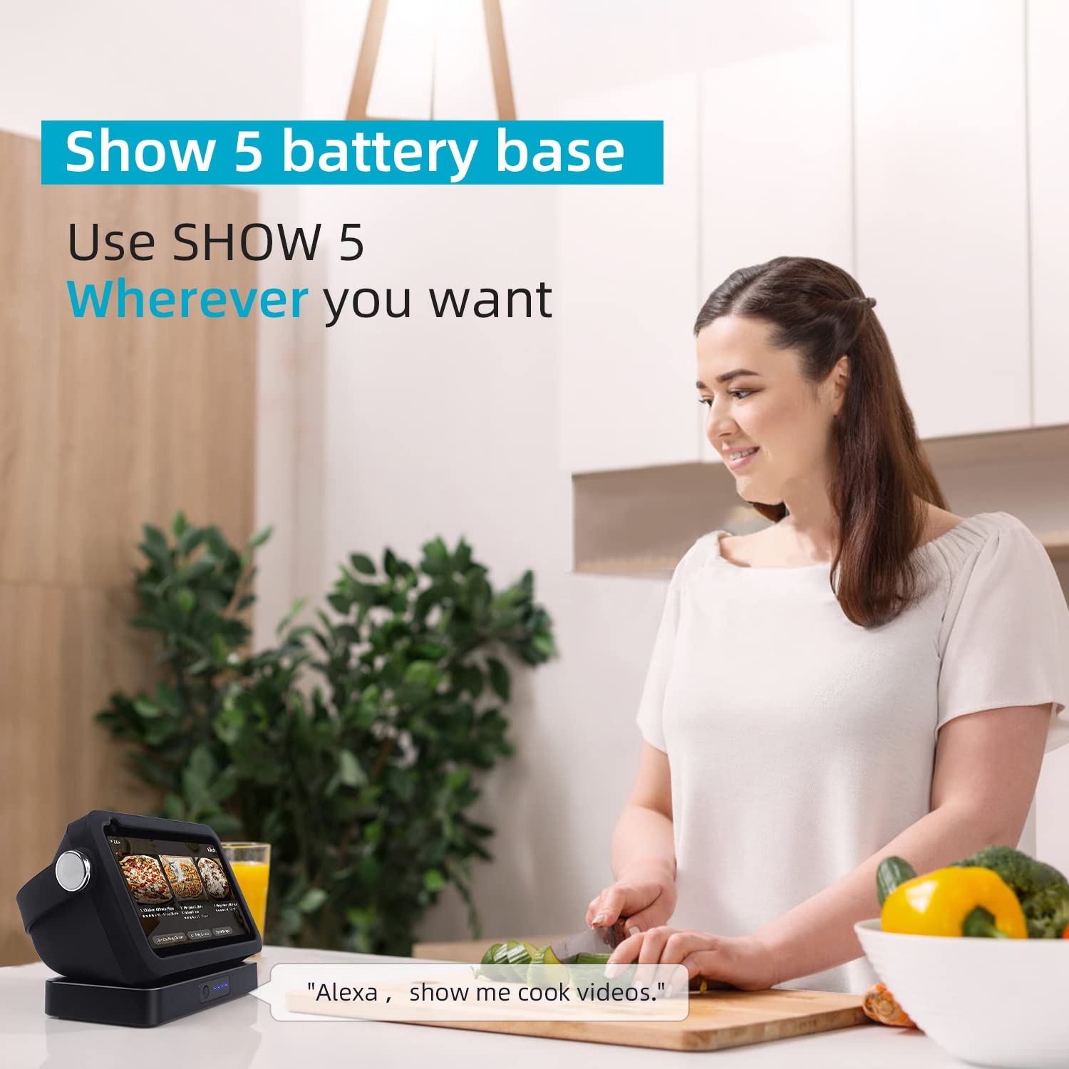 Show 5 Battery Base, Portable Show 5 1St Gen Battery Base, Xiaodu Smarts Speaker Battery Stand 10000 Mah 11Hours Work Time, Not