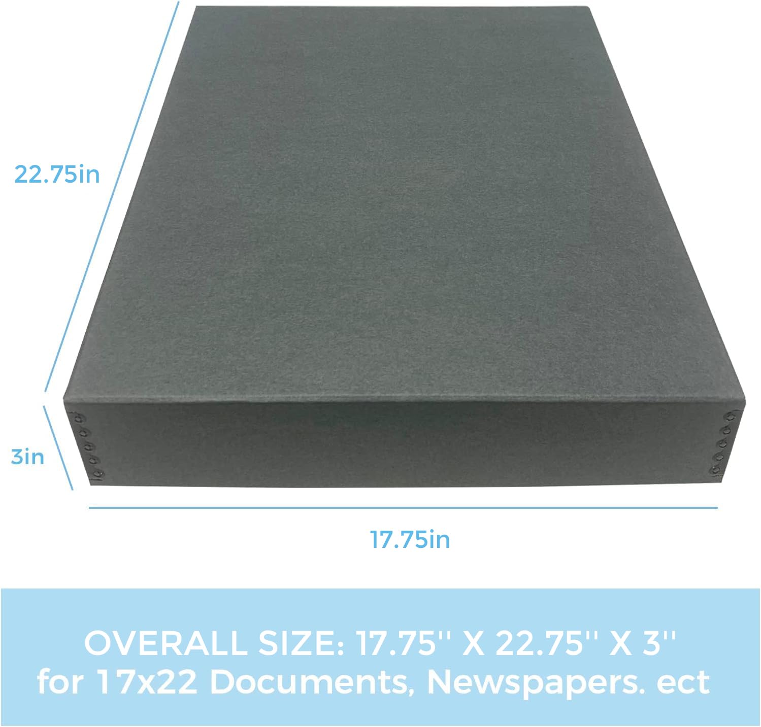 Lineco, 17X22 Gray Museum Archival Storage Box, Drop Front Design. Acid Free With Metal Edge. Preserves Longevity, For Photos Documents Crafts Diy, Pack Of 2