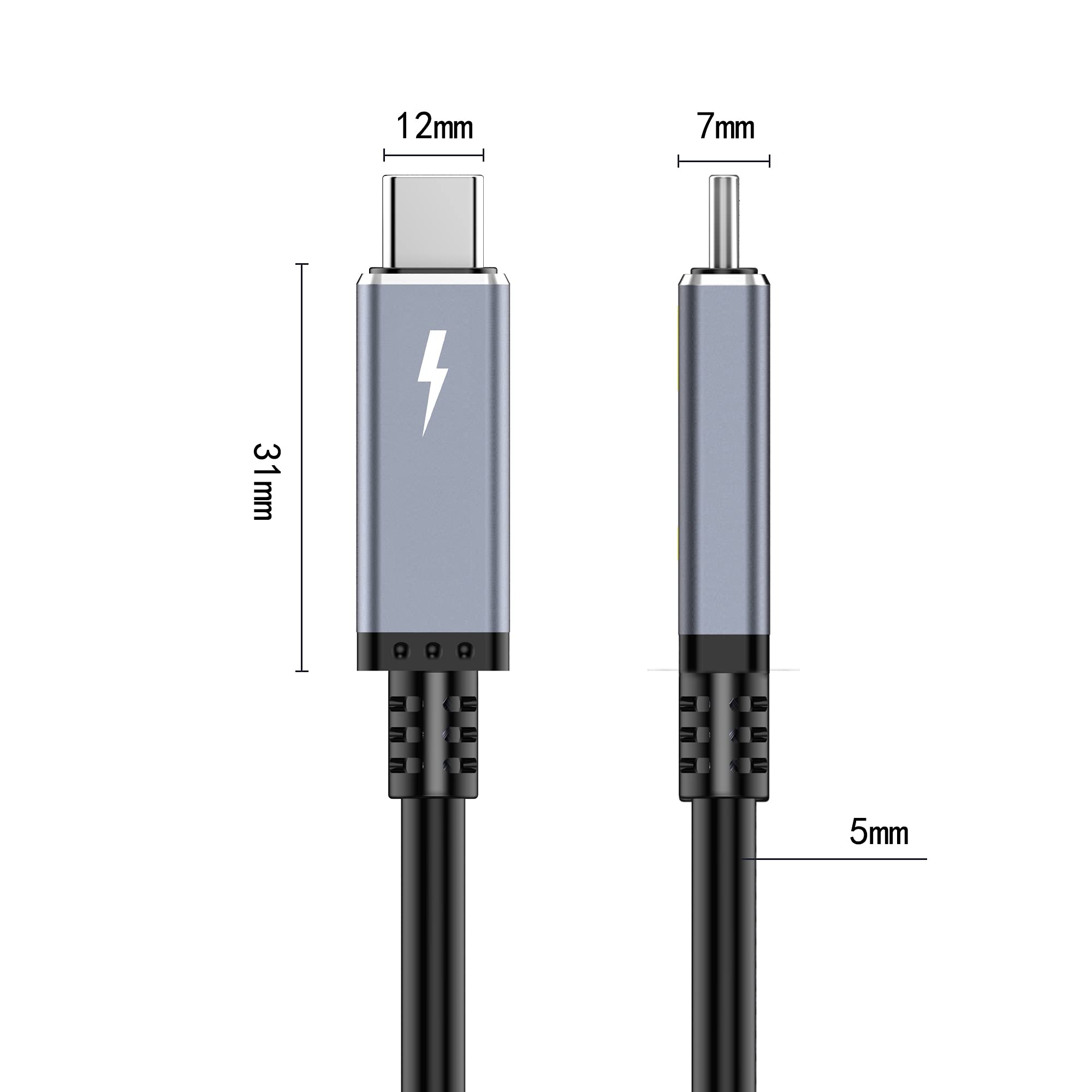 Trebleet 10Ft (3M) Usb4 Cable Compatible With Thunderbolt 3 Cable 20Gbps, 100W,Tb3 To Tb3 Male To Male Cord, For Tb 3 (Usb C) Hub, Adapter, Devices, 20V/5A