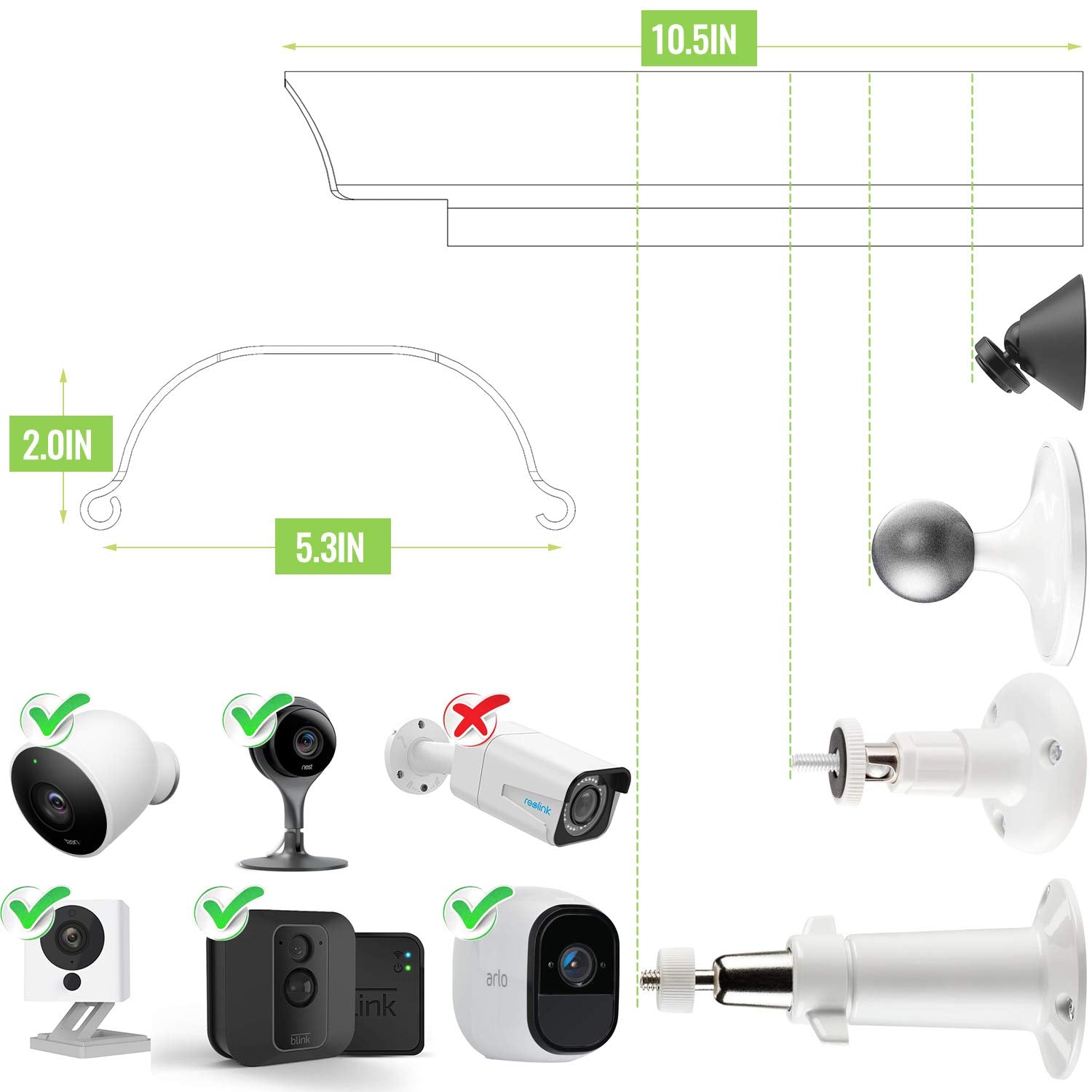 Uogw Sun Rain Shade Camera Cover Shield Works For Blink Xt,Xt2,(3Rd Gen) Xt3,Xt4 (4Th Gen),Arlo,Arlo Pro,Wyzecam,Nest,Ring,Prote