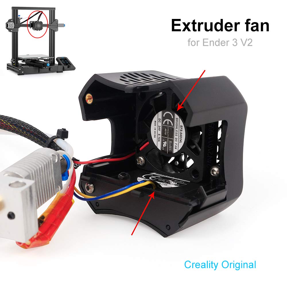 Creality Original Ender 3 V2 Fan Extruder Hotend Fans Dc 24V 0.1A 4010 Nozzle Axial Cooling Fan And 4010 Blower Cooling Fan For