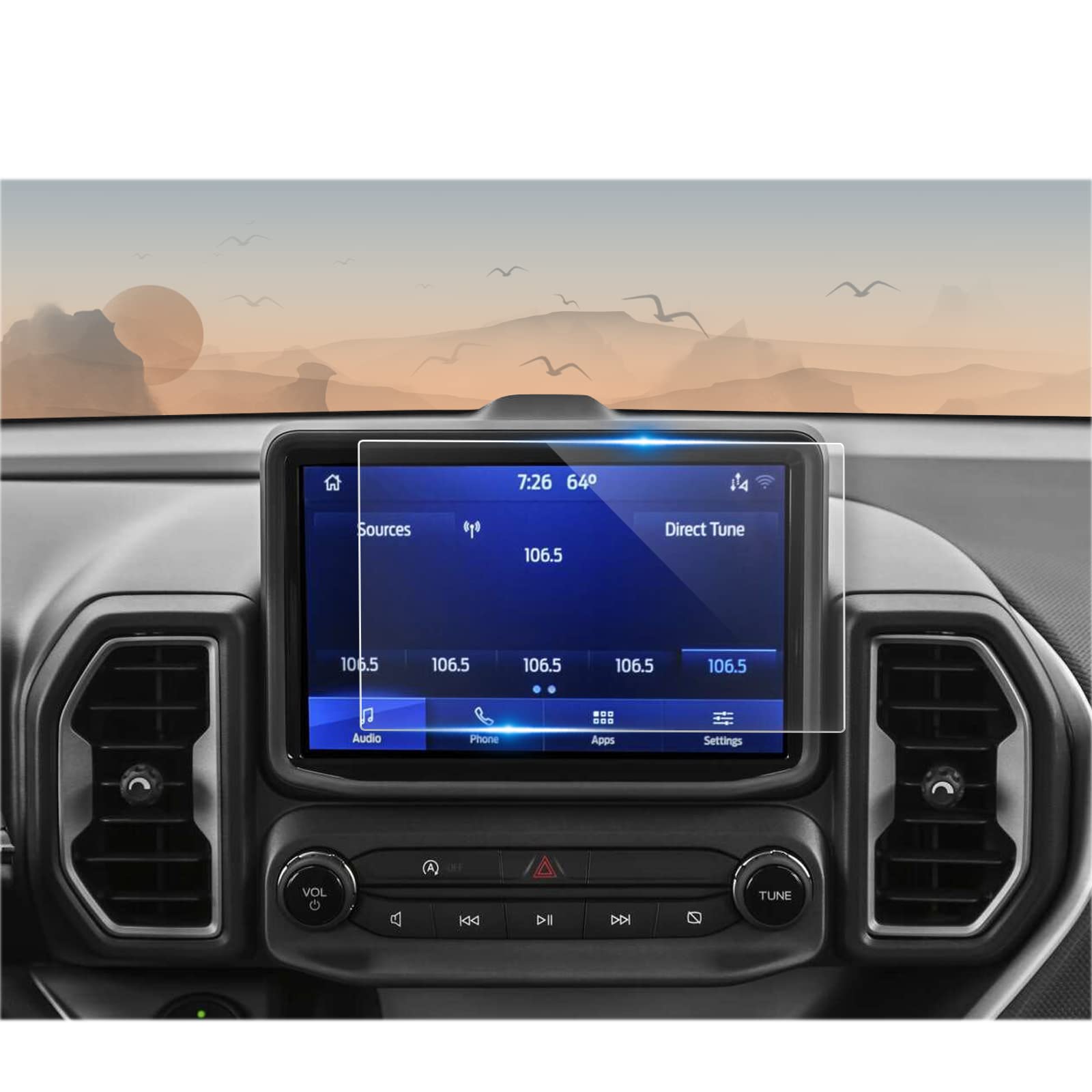 Cdefg For Ford Bronco Sport Accessories 2024 2023 2022 2021 Screen Protector (Base/Big Bend/ Heritage/Outer Banks/ Badlands /Heritage Limited) 2015 2020 F 150 F150, Edge, (2018 2021) Expedition Sync 3 Infotainment 8' Touchscreen, (8 Inch Tempered Glass)