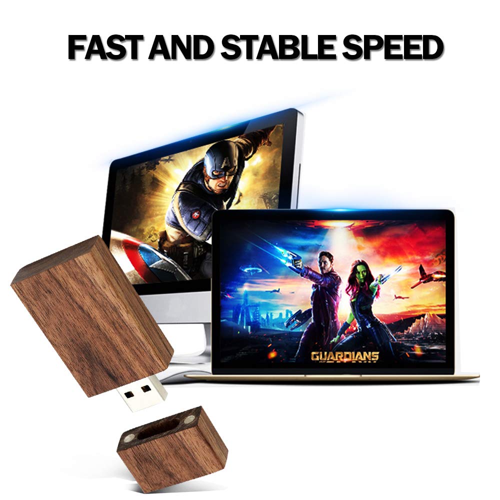 Wood Flash Drives 32Gb, Eastbull Usb 2.0 High Speed Walnut Wood Usb Thumb Drives Memory Stick Pen Stick For Date Storage(10 Pack Brown)