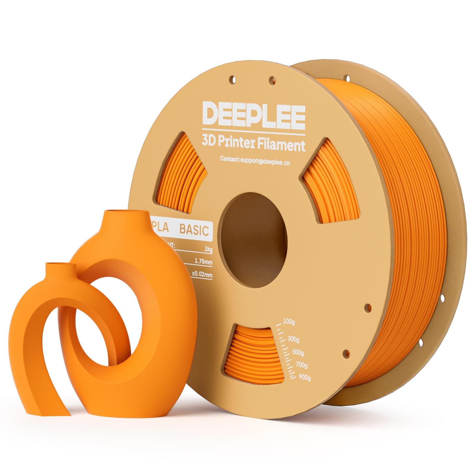 DEEPLEE Basic PLA Filament 1.75mm, 3D Printer Filament, Orange 1kg