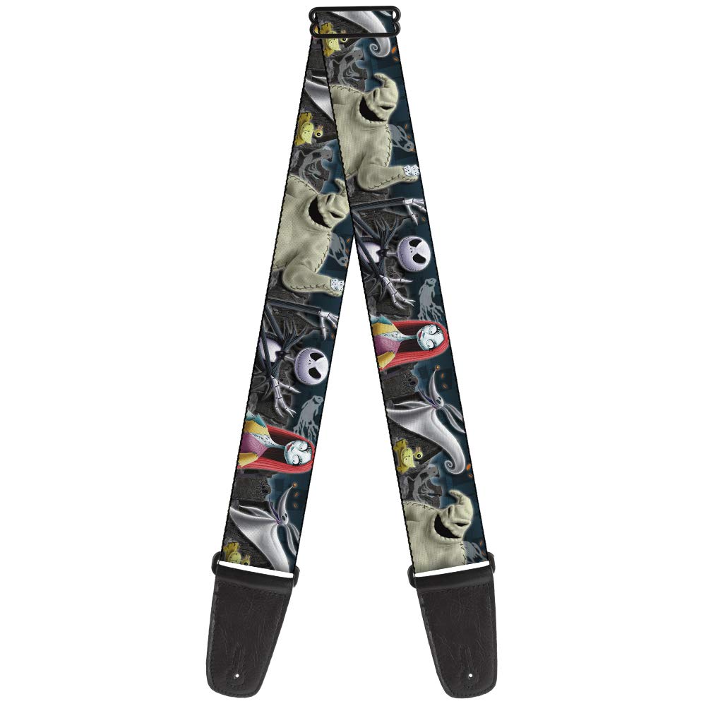 Buckle Down Guitar Strap   Nightmare Before Christmas 4 Character Group/Cemetery Scene   2'' Wide   29 54'' Length