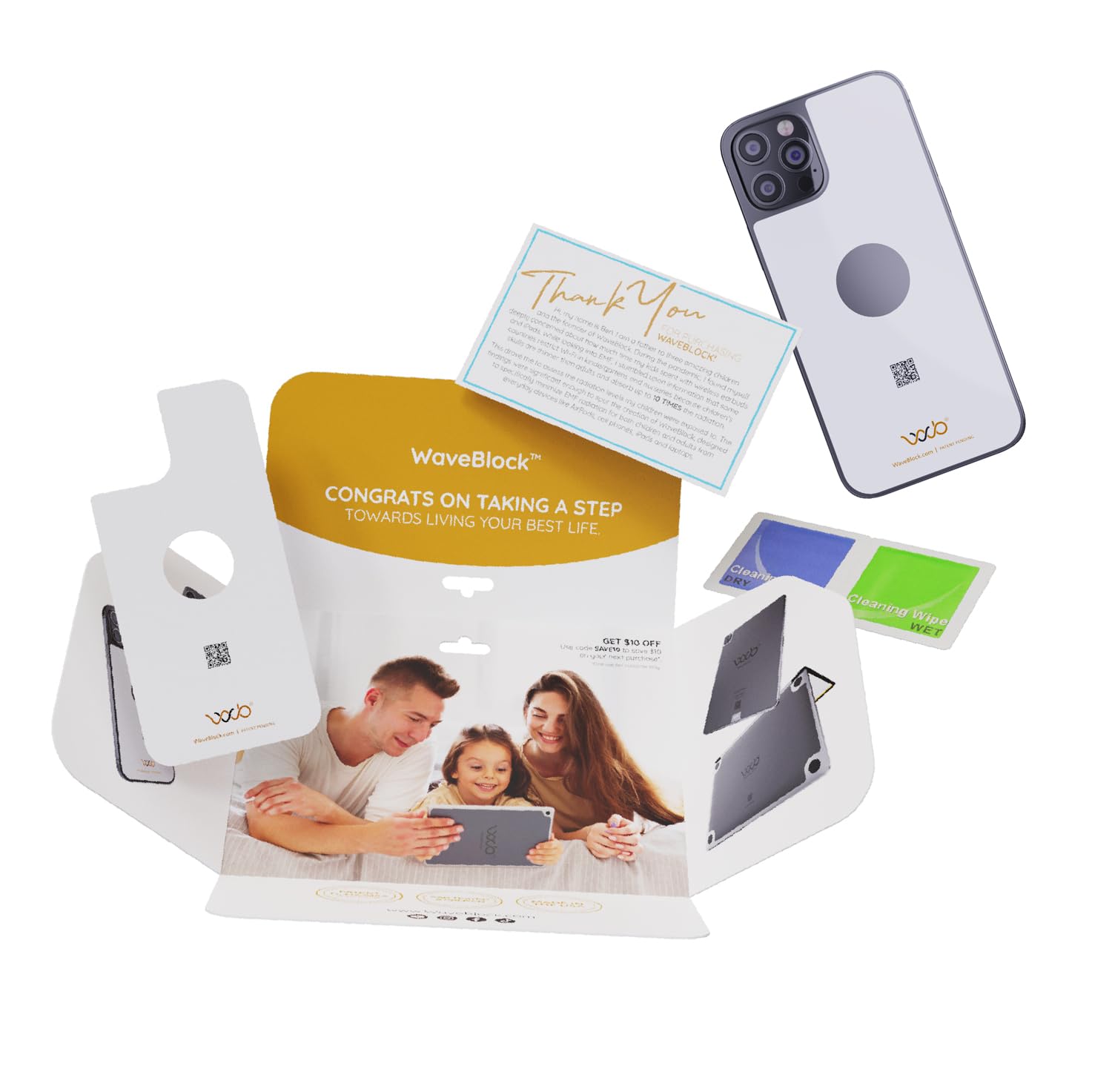 Waveblock Emf Blocker For Cell Phone   Made For Iphone 12 Pro Max / 13 Pro Max   The Only Patented Real Scientifically Backed La