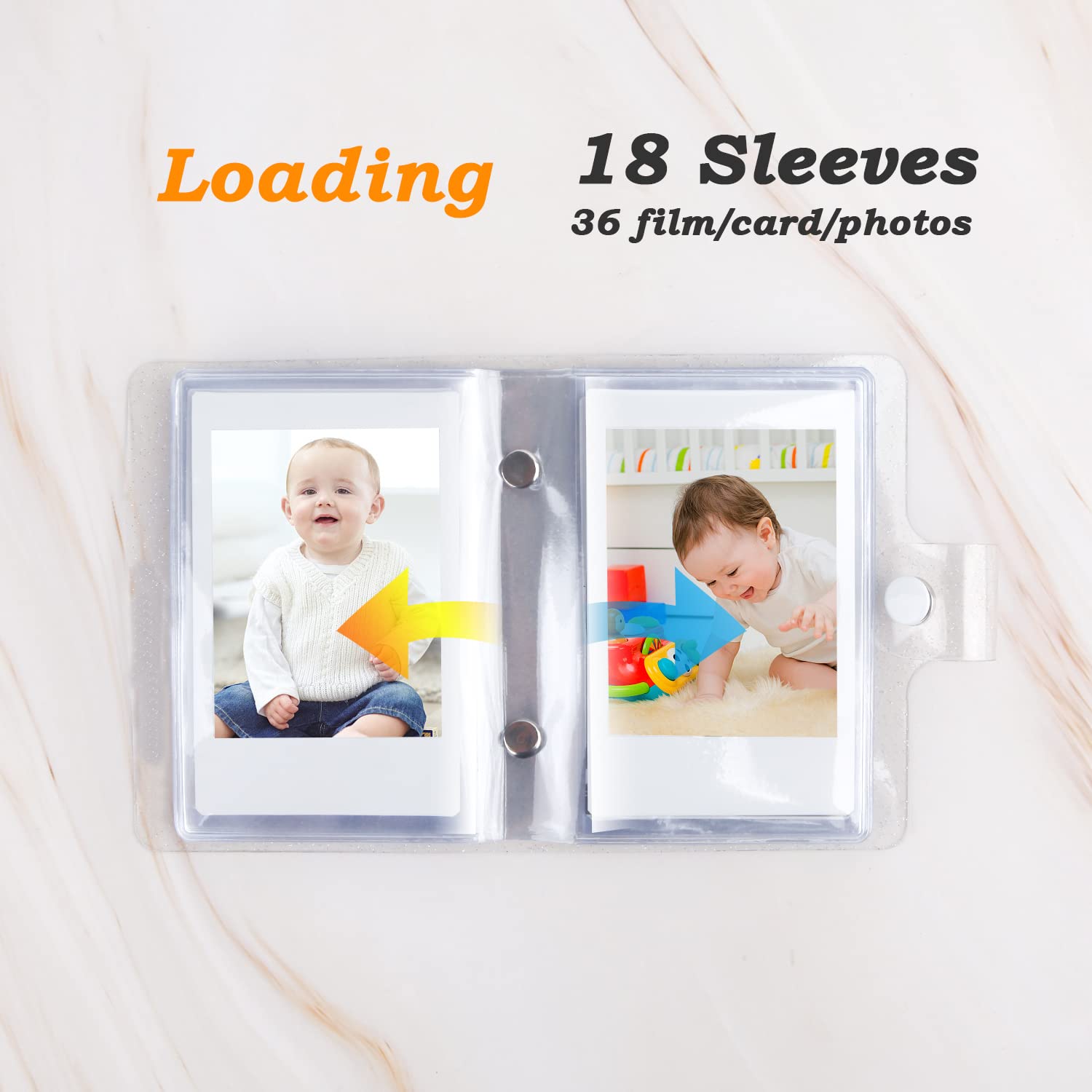 2Packs 36 Pockets 2X3 Photo Album For Fujifilm Instax Mini 12 11 9 99 90 8+ 8 7S 7+ 40 26 25 Evo Instant Camera, Polaroid Snap,