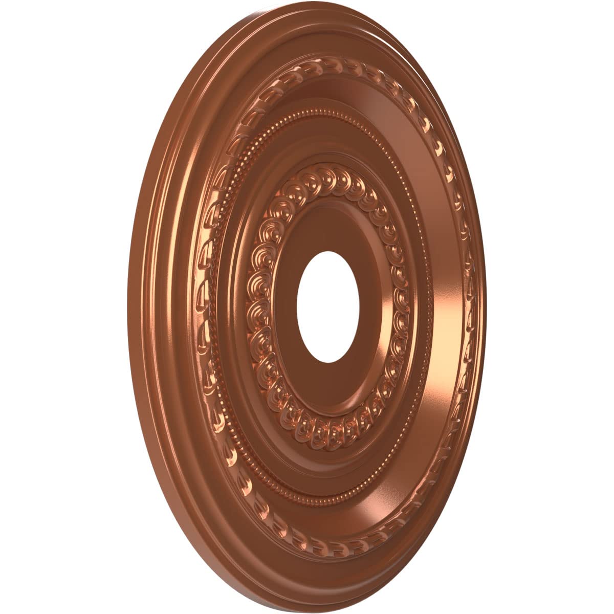 Ekena Millwork Cmp19Cobco Cole Thermoformed Pvc Ceiling Medallion (Fits Canopies Up To 5 1/8''), 19''Od X 3 1/2''Id X 1''P, Brig