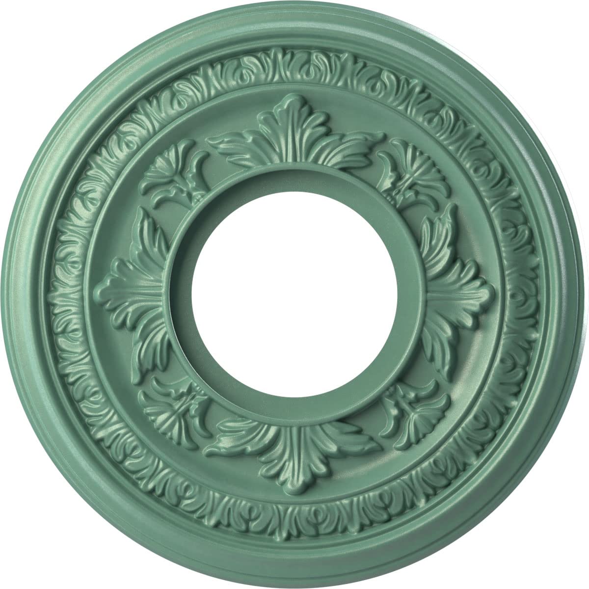 Ekena Millwork CMP10BAFSM Baltimore Thermoformed PVC Ceiling Medallion (Fits Canopies up to 4 1/4), 10OD x 3 1/2ID x 3/4P, Unive