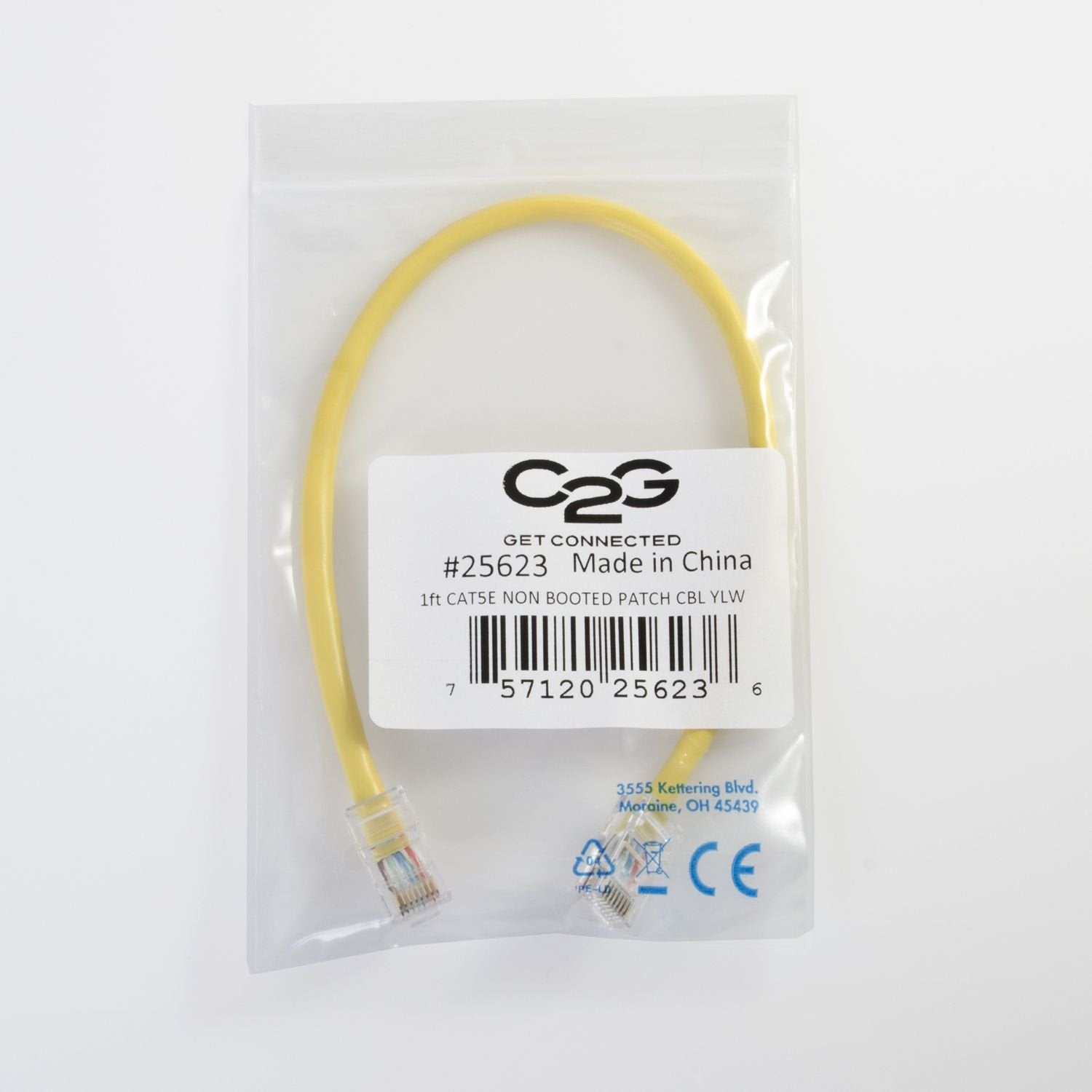 C2G 22694 Cat5E Cable   Non Booted Unshielded Ethernet Network Patch Cable, Yellow (10 Feet, 3.04 Meters)
