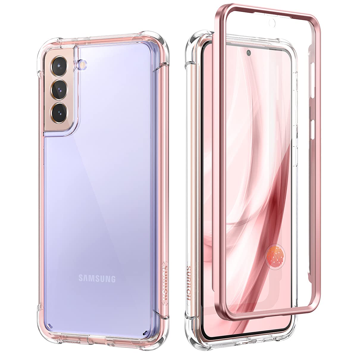Suritch For Samsung Galaxy S21+ Plus Clear Case 6.7'' (Only), [Built In Screen Protector] Full Body Protective Hard Shell+Soft T