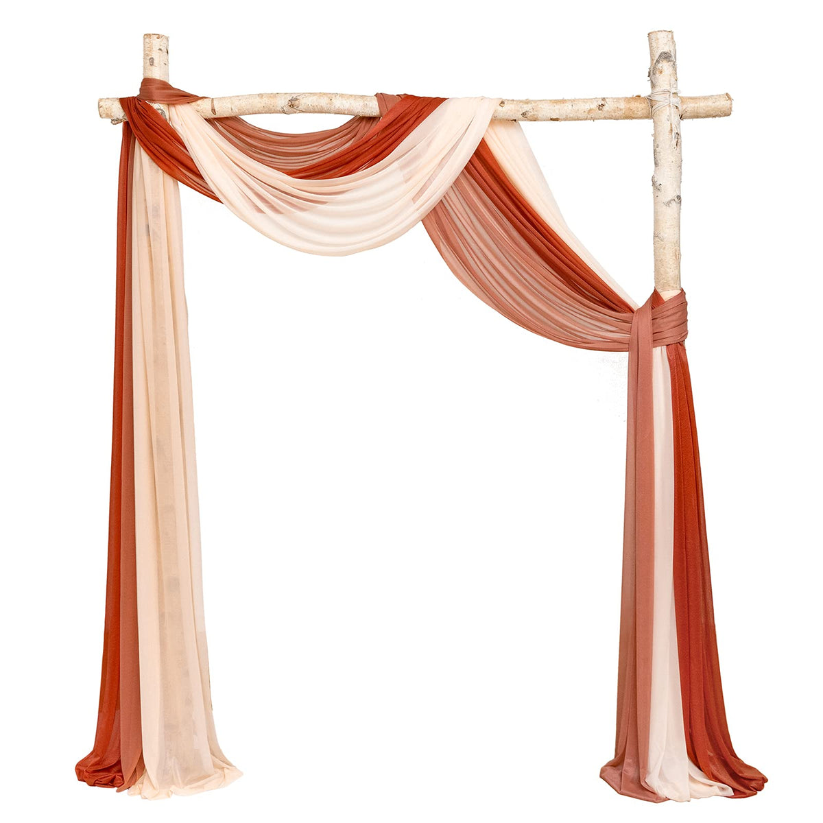 Ling'S Moment 3 Panels 20Ft Fall Wedding Arch Chiffon Draping Fabric, Sheer Hanging Drapes Arrangement For Wedding Ceremony Rece