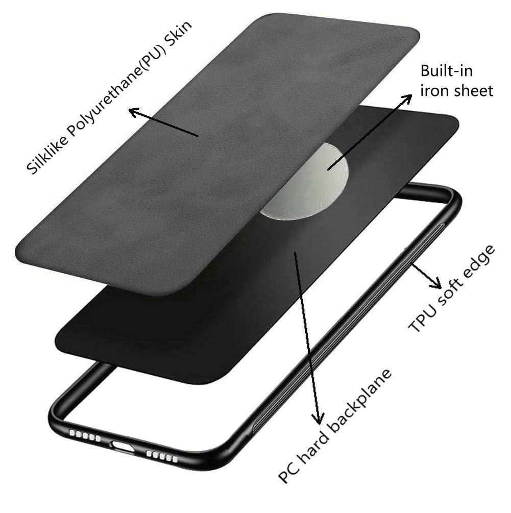 Kepuch Silklike Case For Redmi 13C   Cover Bumper Built In Metal Plate For Redmi 13C   Black