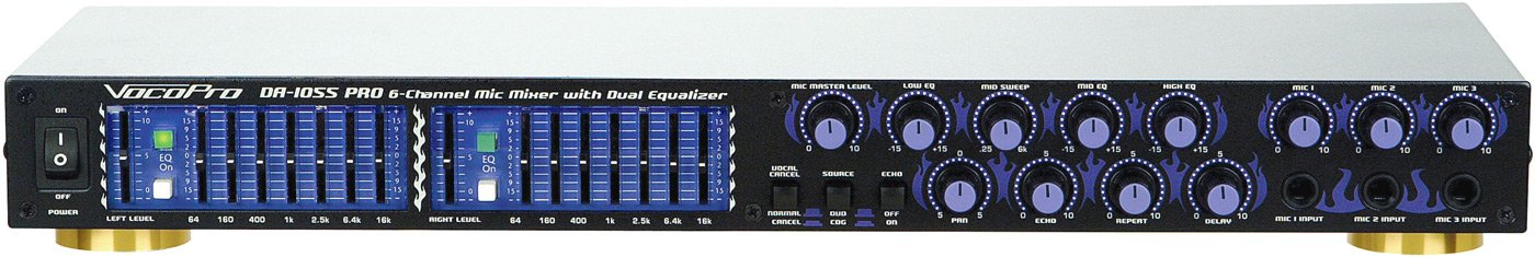 Vocopro Da 1055 Pro Professional 6 Mic. Digital Echo Mixer/Parametric Equalizer