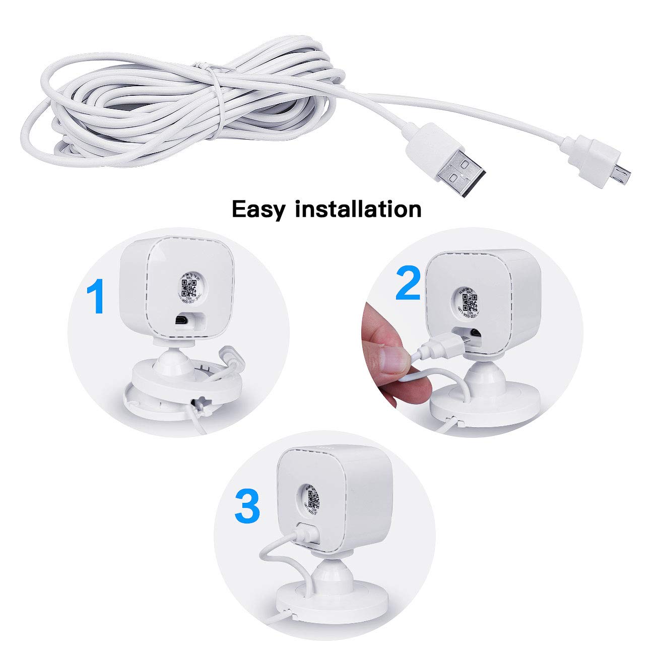 Koroao 30Ft/9M Usb Charging Cbale For Blink Mini, Power Supply Extension Charger Cable Comepatible With Blink Mini Indoor Plug I