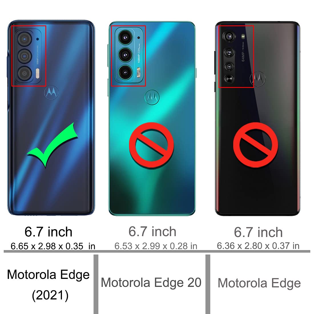 Osophter Moto Edge 2021 Case, 5G Uw, Flexible Tpu, 2Pcs Screen Protector, Shock Absorption, Navy Blue