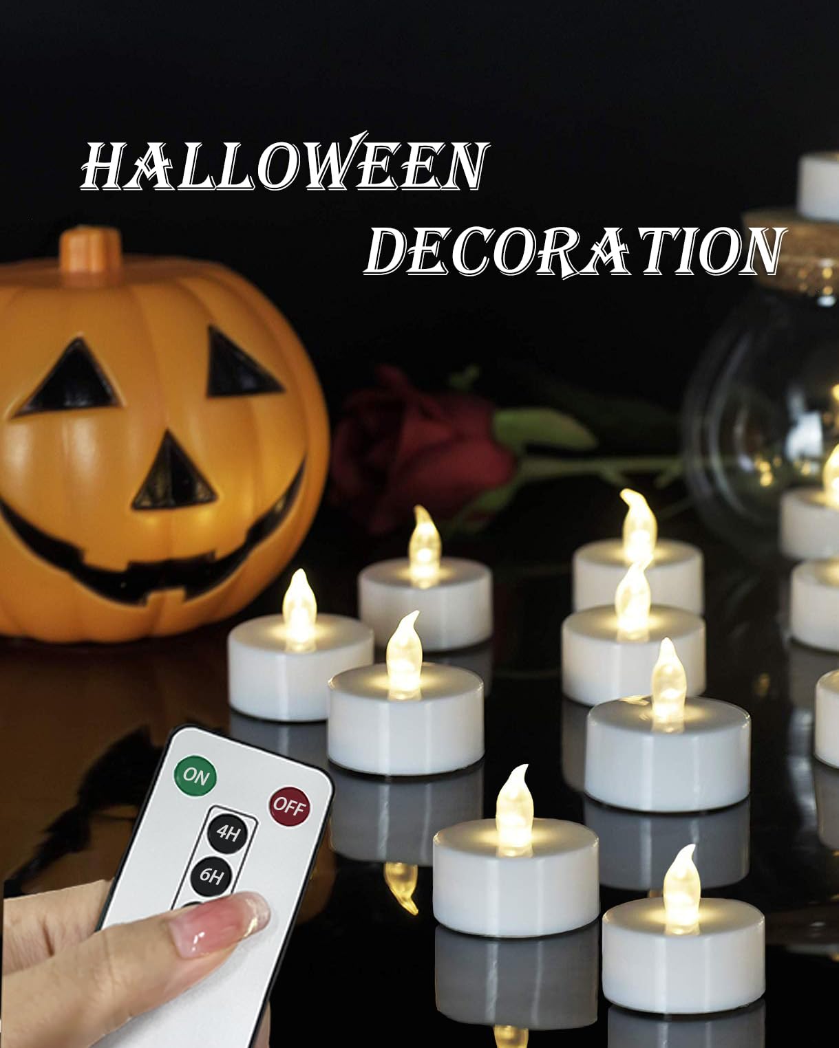 Paichi Tea Lights Candles Battery Operated With Remote Control, 24Pcs Flickering Flameless Candle With Timer, Long Lasting 400+