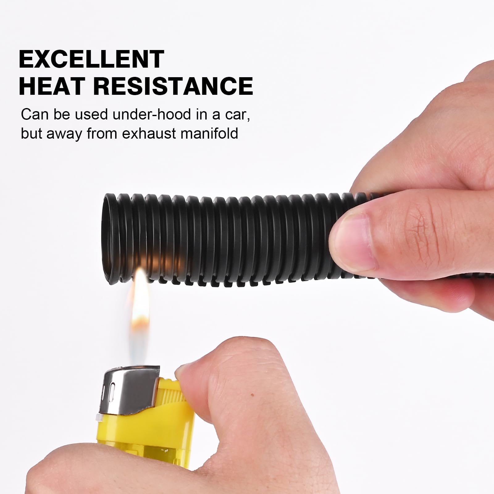 CrocSee Flame Retardant Split Wire Loom Tubing CS.7B.166 Polypropylene Black 1 Inch 25ft