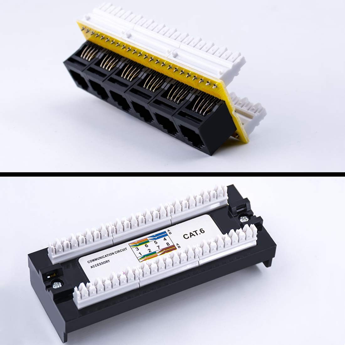 Yankok [Cat6 6 Port Replace Patch Panel] Unshielded With Coded T568A/B Ethernet Wiring Diagram For 12/24/48 Port Cat6 Patch Pane