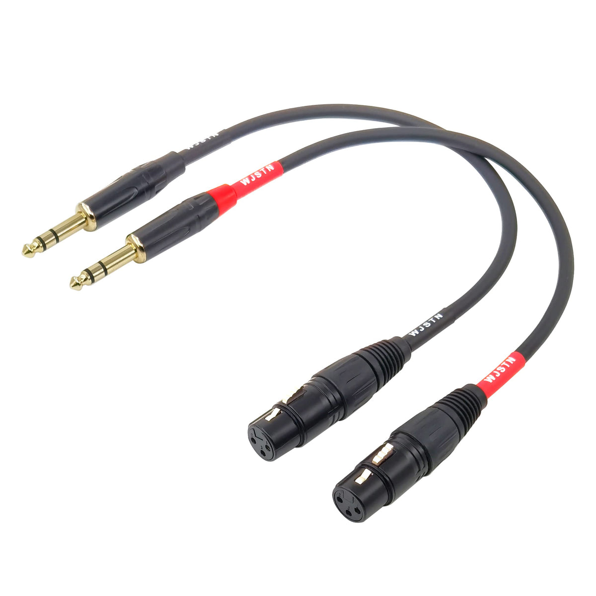 Xlr To 1/4 Trs Cable 6.35Mm Dual Channel To 3 Pin Xlr Female Xlr To 1/4 Stereo Balanced Microphone Adapter 1Ft