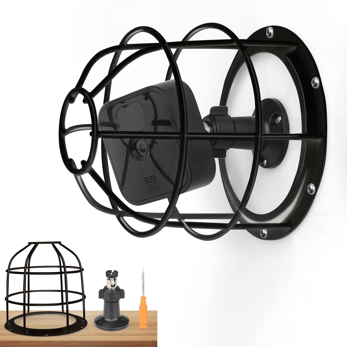 Uyodm Antitheft Camera Mount Cage And Wall Mount Bracket Compatible With Blink Outdoor,Blink Mini,Blink Xt2/Xt, Blink Outdoor 4 (4Th Gen)/(3Rd Gen) Xt3, Yi Camera,Wyze Outdoor,Eufycam, Nest Camera