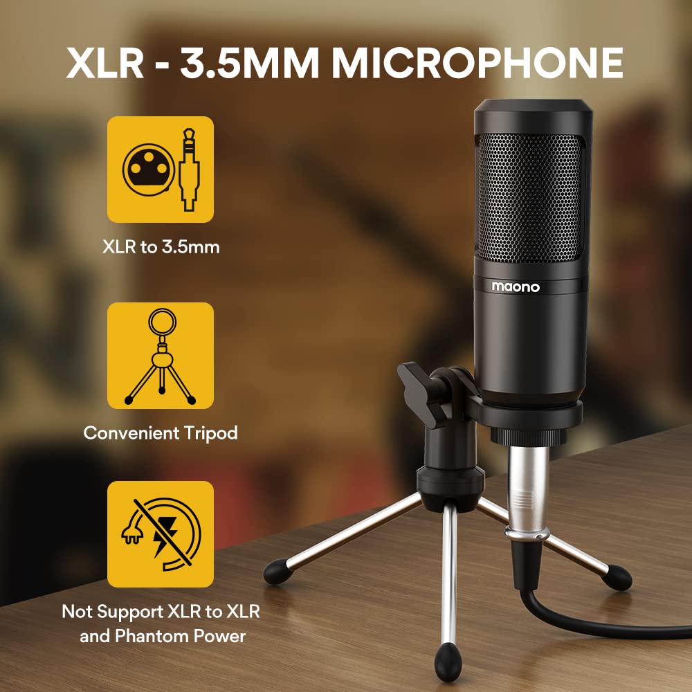 Maono Maonocaster Lite Au-Am200-S1 All-In-One Podcast Equipment Set With 3.5Mm Microphone For Live Streaming, Podcast Recording,