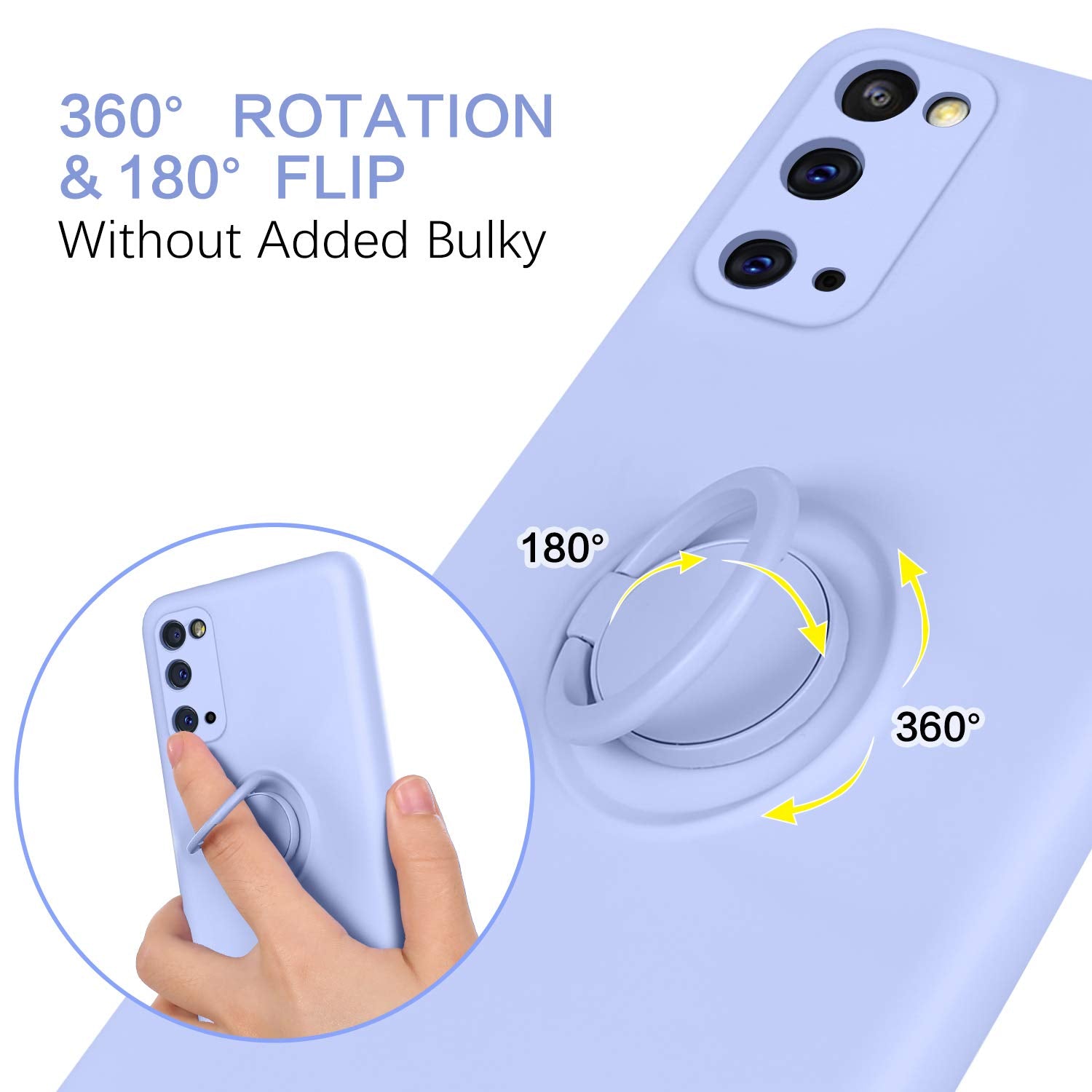 Bentoben For Galaxy S20 Case, Phone Case Samsung S20 5G 2020,Slim Silicone Ring Holder Kickstand | Support Car Mount | Soft Rubb