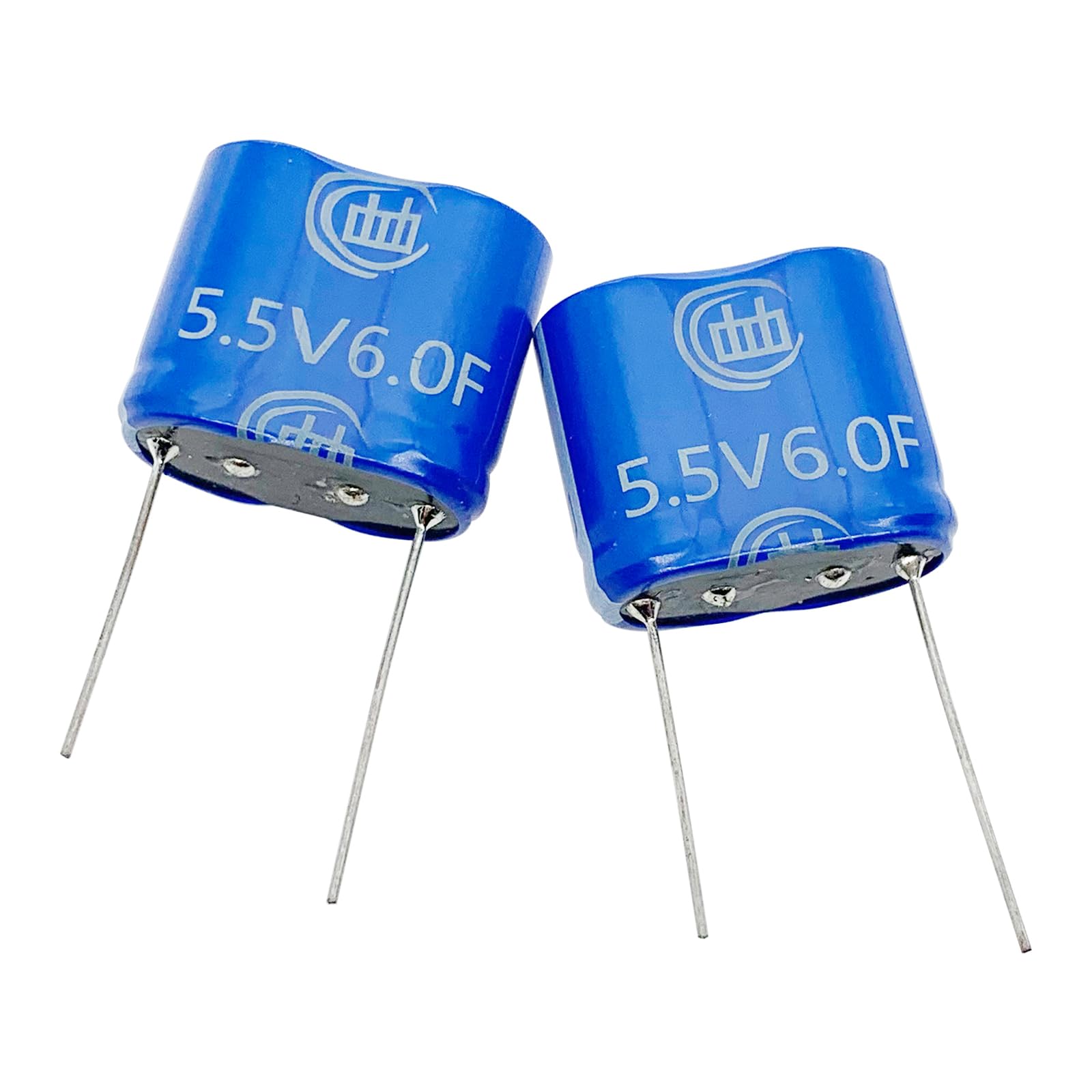Cermant 2 Pcs 13X26X22Mm(0.51X1.02X0.87In) Super Capacitor 5.5V 6F Super Farad Capacitance Winding Type Energy Storage For On Bo