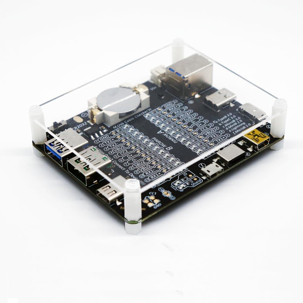 Treedix Usb Cable Tester Board Usb Cable Checker Data Wire With Acrylic Case Charging Test Data Line Type C Micro Type A Type B