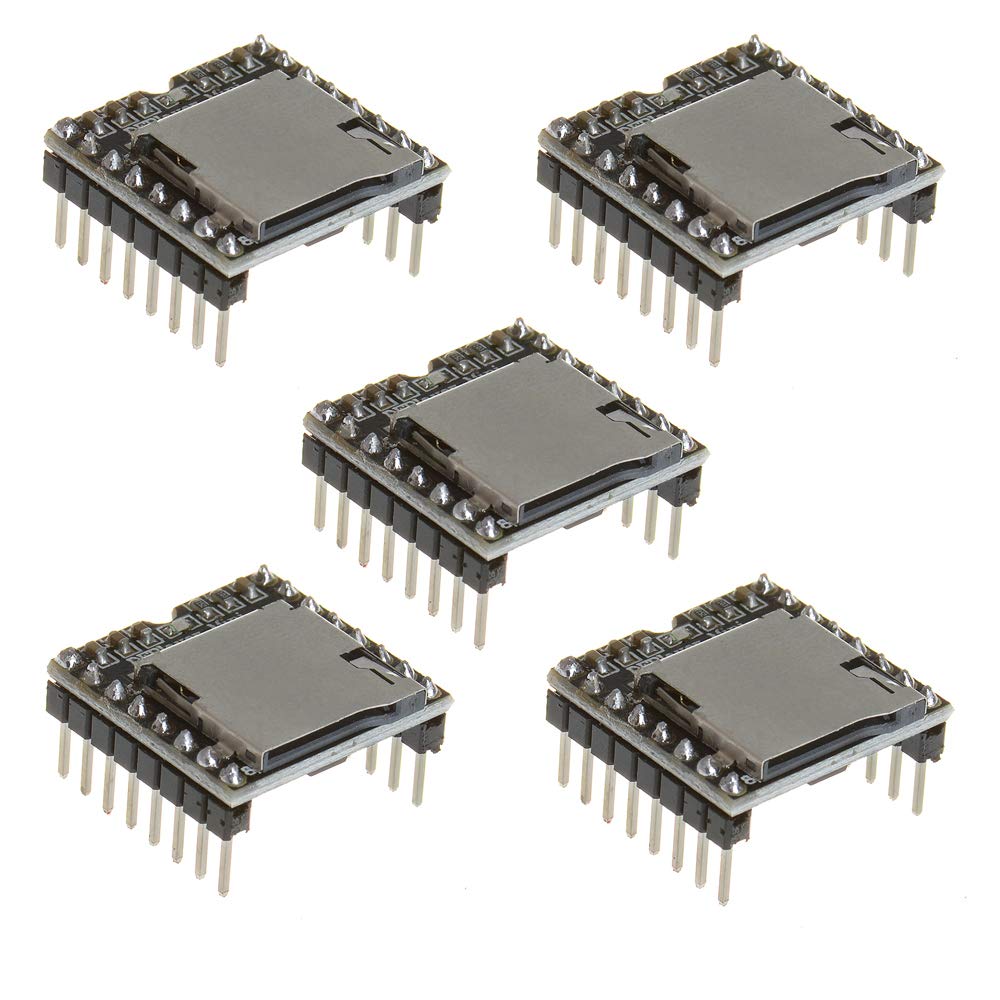 Anmbest 5Pcs Yx5200 Dfplayer Mini Mp3 Player Module Mp3 Voice Decode Board Supporting Tf Card U Disk Io/Serial Port/Ad For Ardui