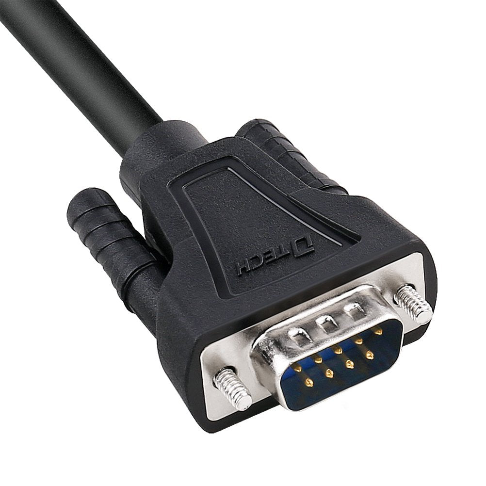 Dtech 1.5Ft Com Port Serial Cable Male To Female Rs232 Extension 9 Pin Straight Through Cord (0.5 Meter, Black)