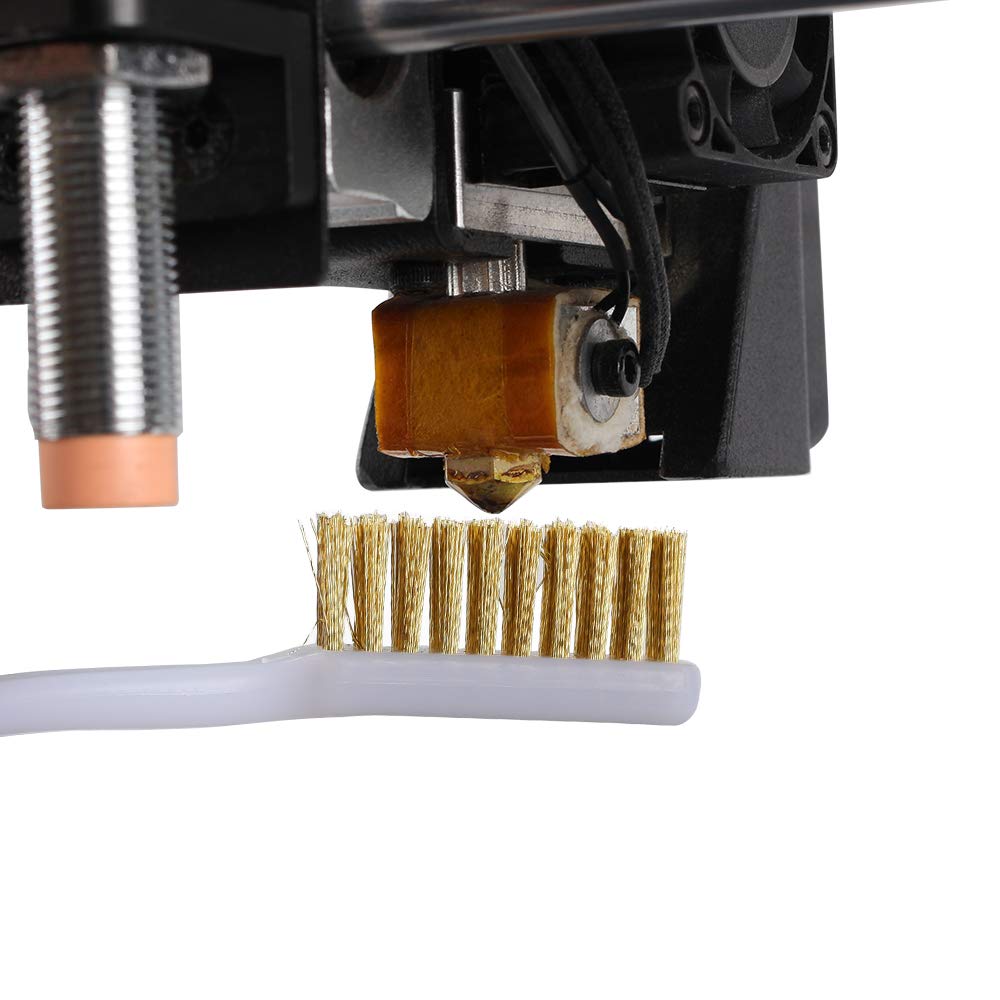 Bczamd Imdinnogo 3D Printer Nozzle Cleaning Brass Wire Toothbrush Tool Brass Brush Handle Hot End Cleaning Toothbrush (2Pcs)