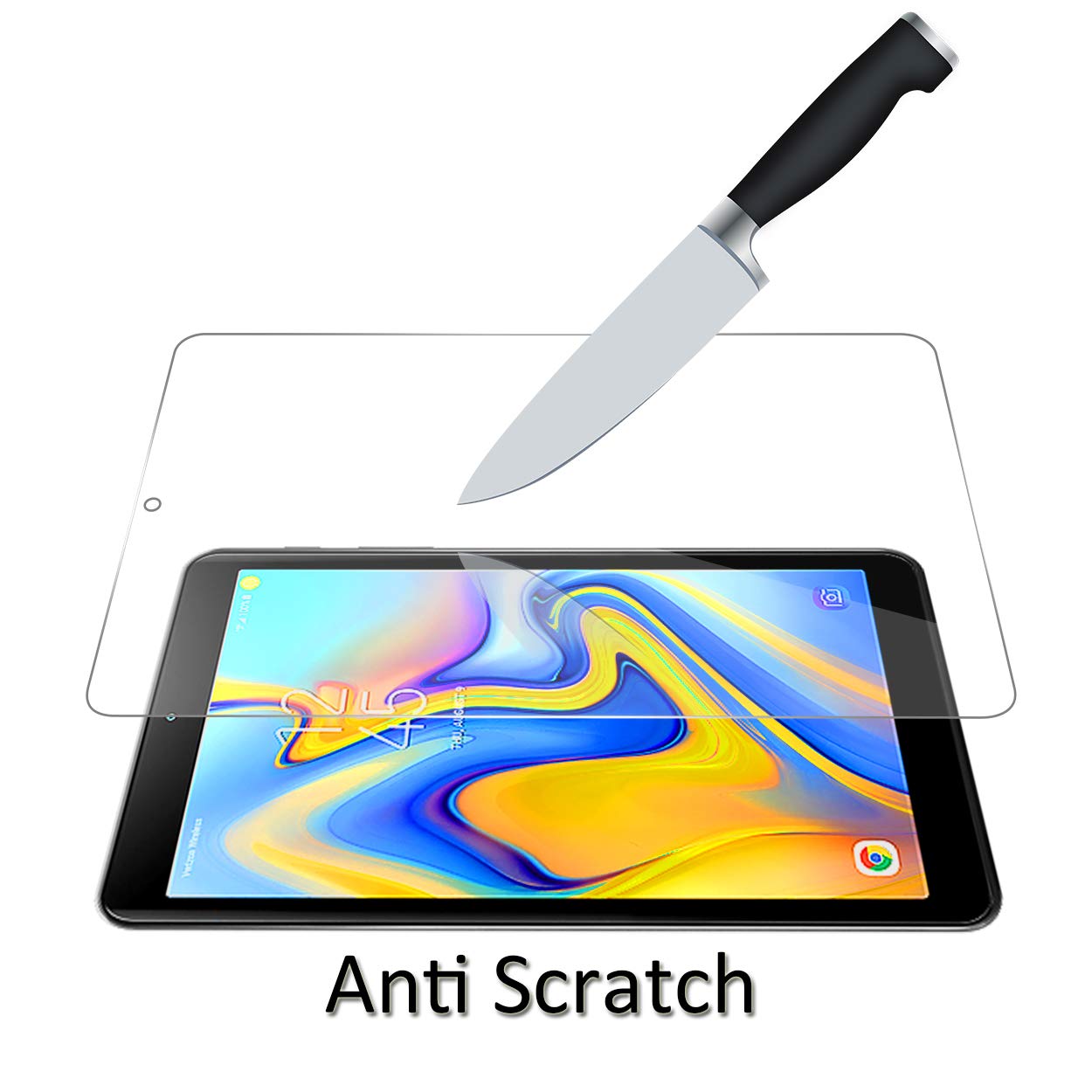Orzero (2 Pack) Tempered Glass Screen Protector Compatible For Samsung Galaxy Tab A 8.0 Inch 2018 (Only Fits For Sm T387 Model),