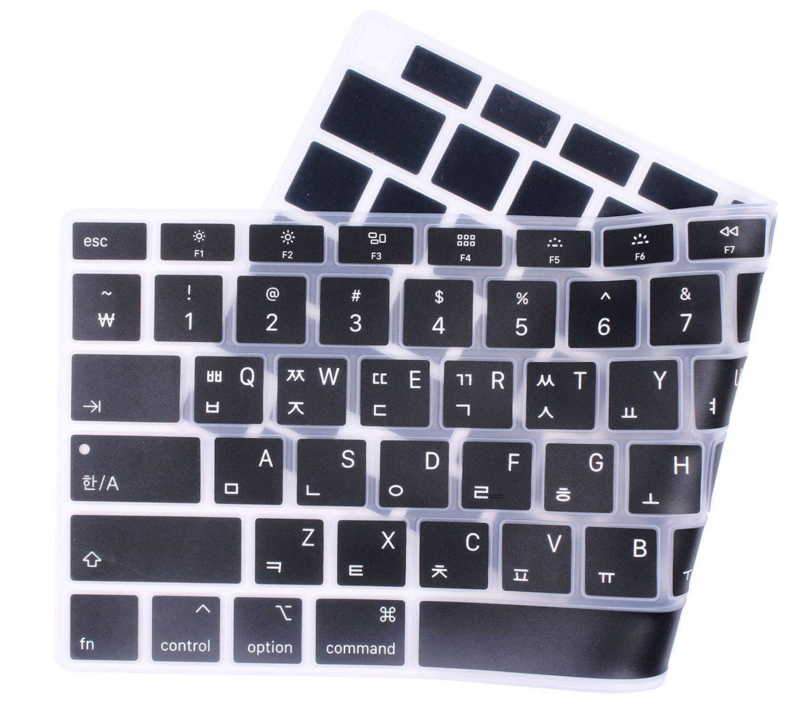 Korean Language Silicone Keyboard Cover Skin Protector Compatible 2020 Release Macbook Air 13 Inch With Touch Id Model A2179 (No