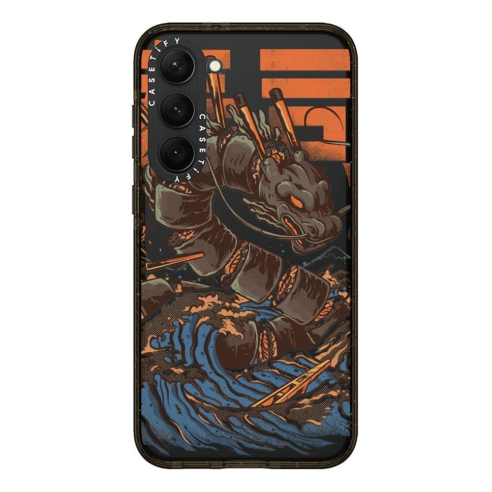 Casetify Impact Samsung Galaxy S23+ Case [4X Military Grade Drop Tested / 8.2Ft Drop Protection]   Great Sushi Dragon   Clear Bl