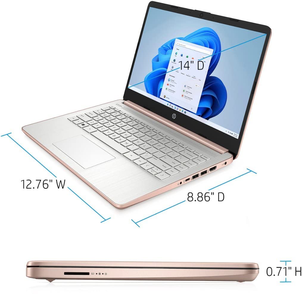Hp 2021 Stream 14In Hd Laptop Light-Weight, Intel N4020 (Up Tp 2.8Ghz), 4Gb Ram, 64Gb Emmc, 1 Year Office 365, Webcam, Hdmi, Goo