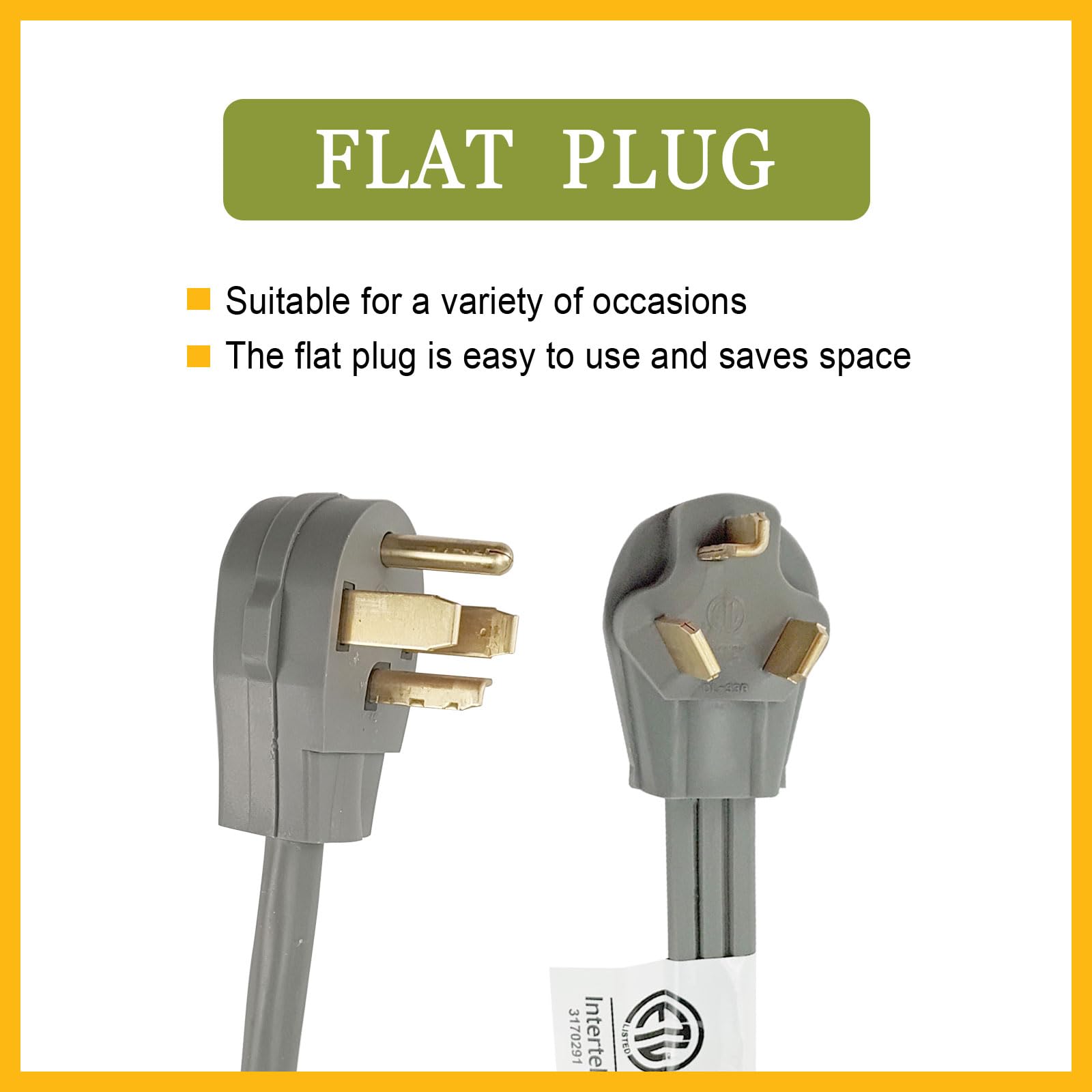 Greatide 3 Prong Dryer Cord, 10 Ft 10/3 Srdt, 30 Amp Appliance Extension Power Cord, Nema 10 30, Grey