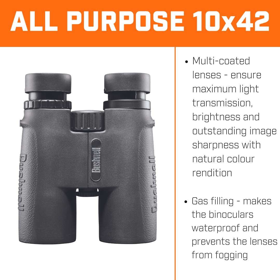 Bushnell All Purpose Binoculars, Black, 10 X 42Mm
