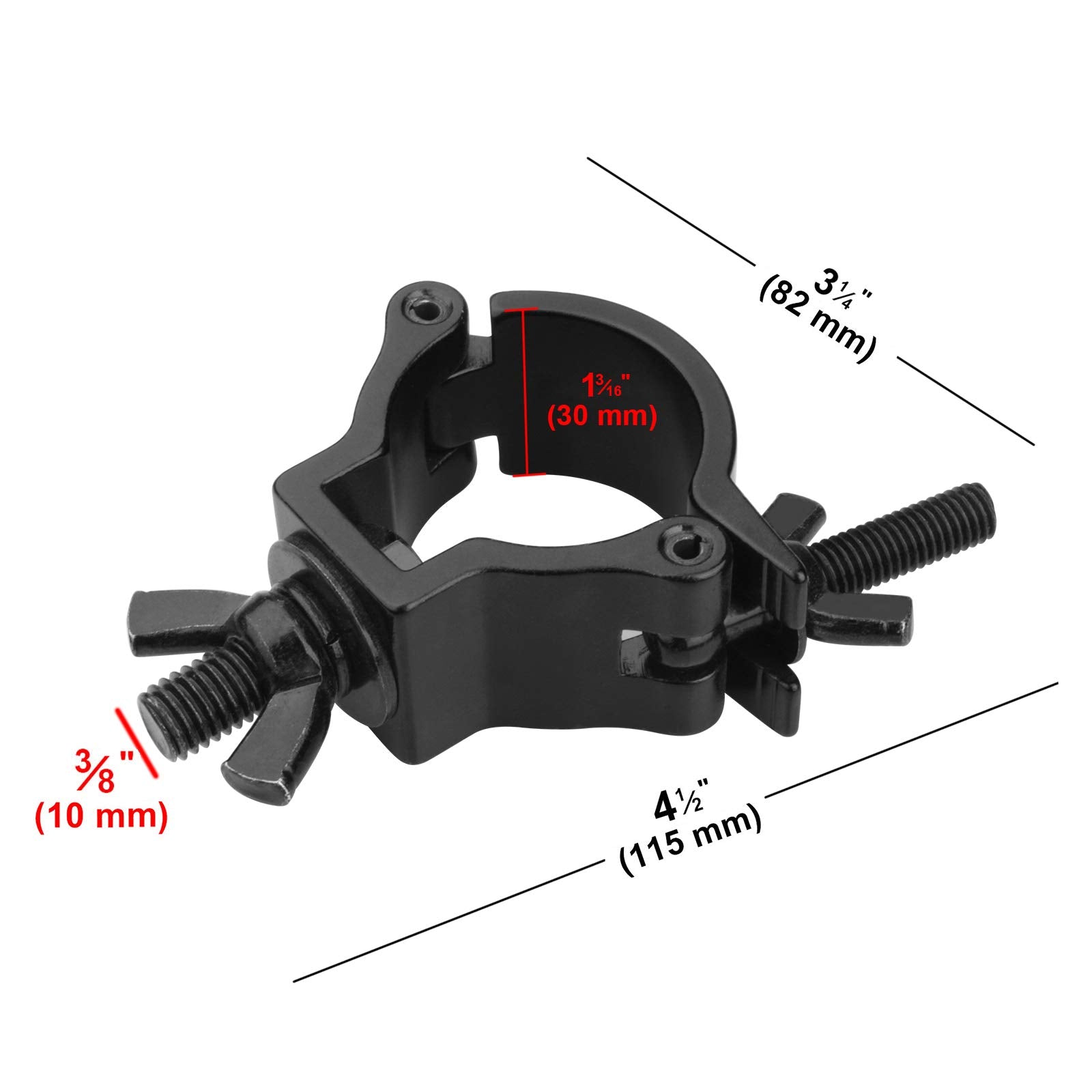 Gbgs 10 Pcs Black 2 Truss Lighting Clamps,F34 Truss O-Clamp For Dj Stage Light,Max Load 220Lb
