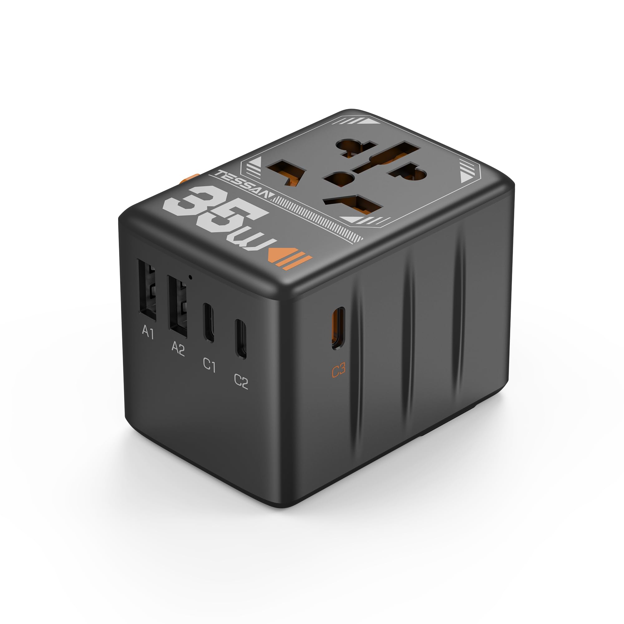 Tessan Universal Travel Adapter, 35W International Plug Adaptor With 3 Usb C And 2 Usb A Charging Ports, Worldwide Power Outlet