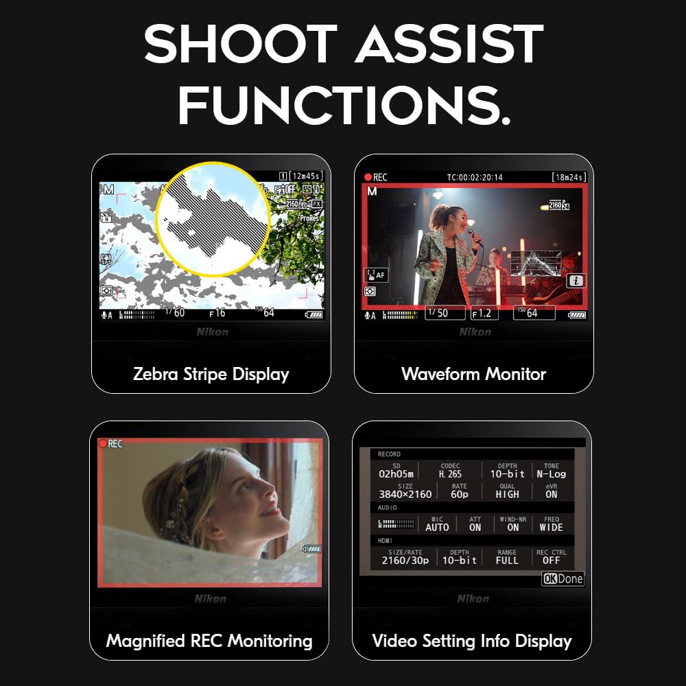 Nikon Zf Mirrorless Full Frame Sensor Camera (Black) - 4K Video Recording And Touchscreen Display Bundle With Nikkor Z 24-200Mm,