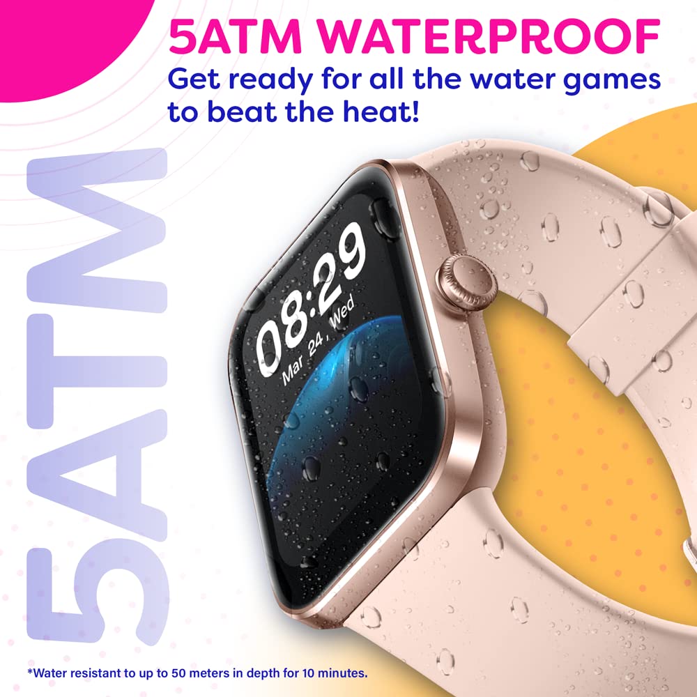 Octandra Go Veryfit 1.69'' Smart Watch   Heart Rate Blood Oxygen Saturation Sleep Monitor   Step Counter Pedometer   5Atm Exerci