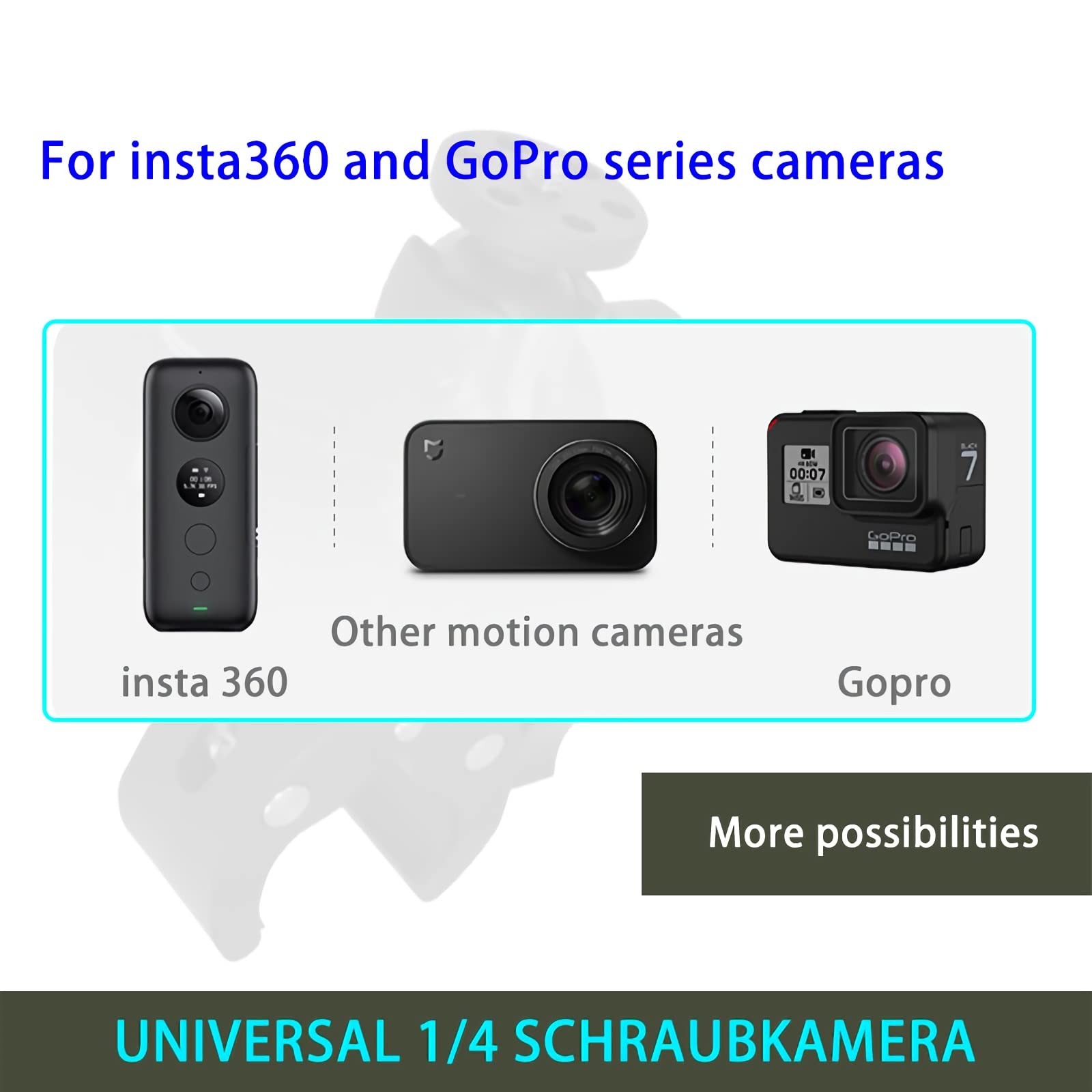 Handlebar Clamp Motorbike Mount For Insta360 Ace Pro One X4 X3, X2, X, One R, Rs, Go 2, Gopro Hero, Super Clamp Mount Adapter Ac