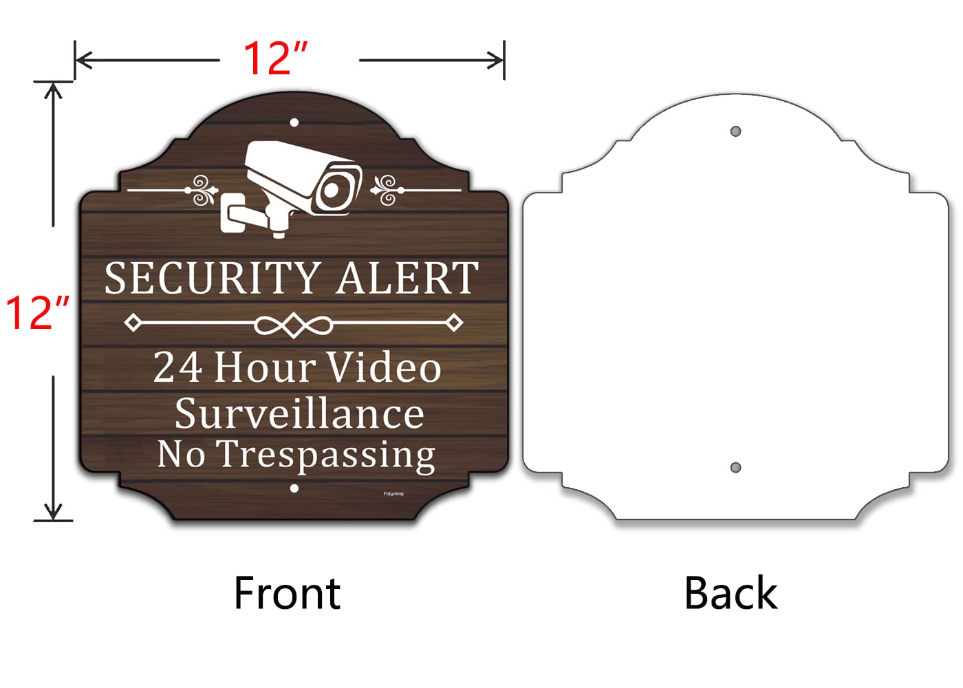 2 Pack Security Alert 24 Hour Video Surveillance Signs No Trespassing Signs 12 X 12 Inches Cctv Camera Warning Safety Signs Meta