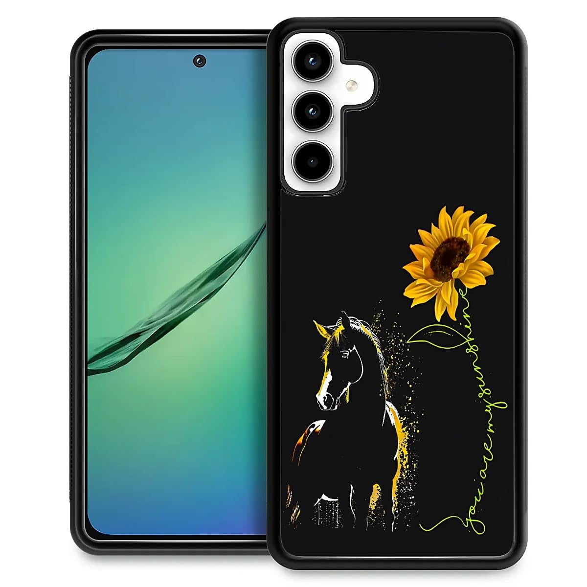 Fkbrcl4U For Samsung Galaxy A35 5G Case, Horse Sunflower Yellow Sunshine Pattern Graphic Design Girl Boy Soft Silicone Hard Acry