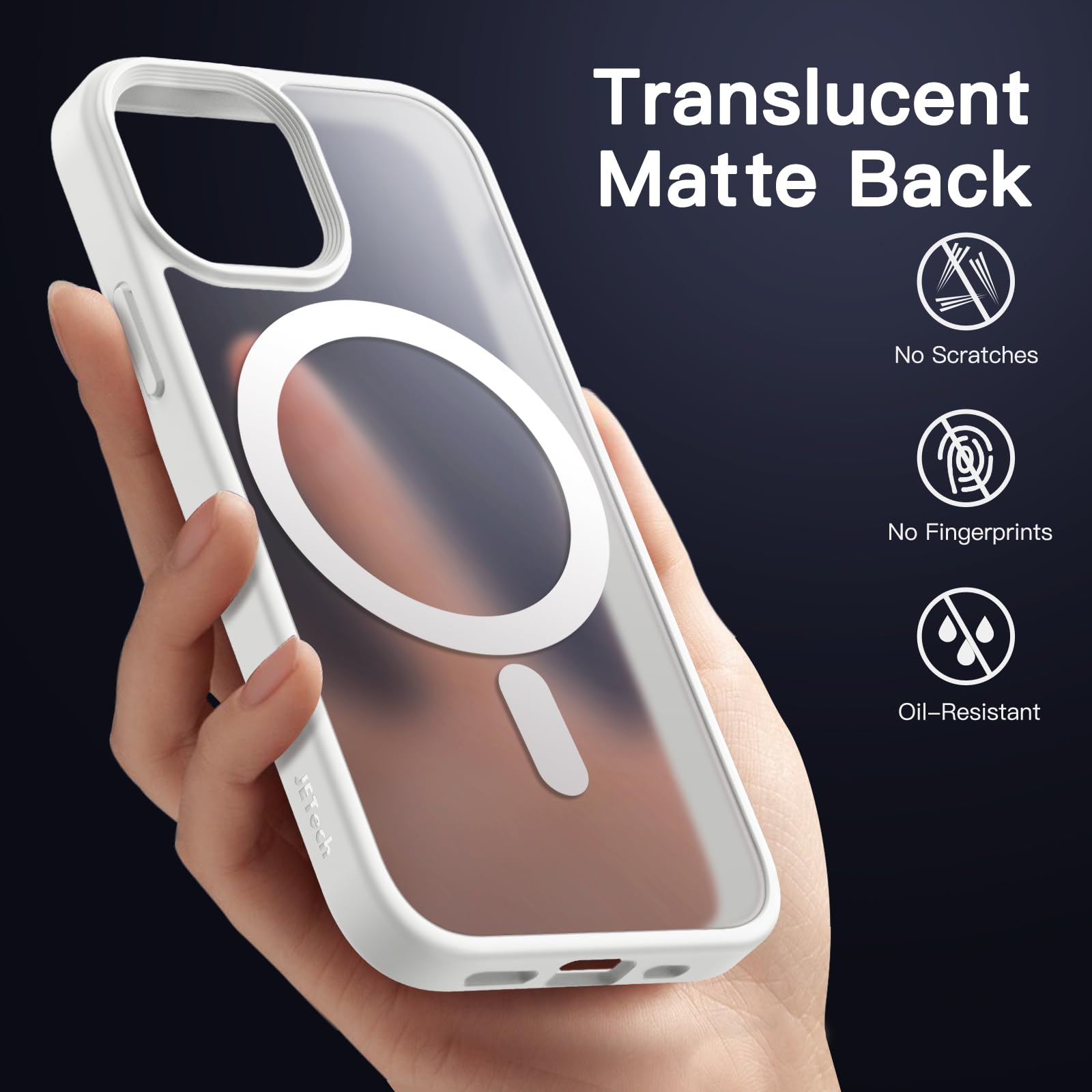 Jetech Magnetic Case For Iphone 13 Mini 5.4 Inch Compatible With Magsafe, Translucent Matte Back Slim Shockproof Phone Cover (St