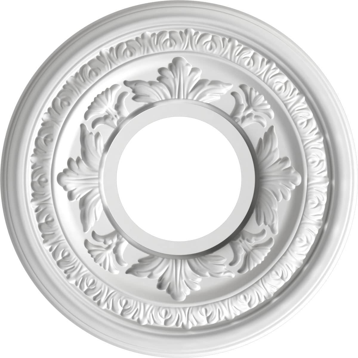 Ekena Millwork Cmp10Baamb Baltimore Thermoformed Pvc Ceiling Medallion (Fits Canopies Up To 4 1/4''), 10''Od X 3 1/2''Id X 3/4''