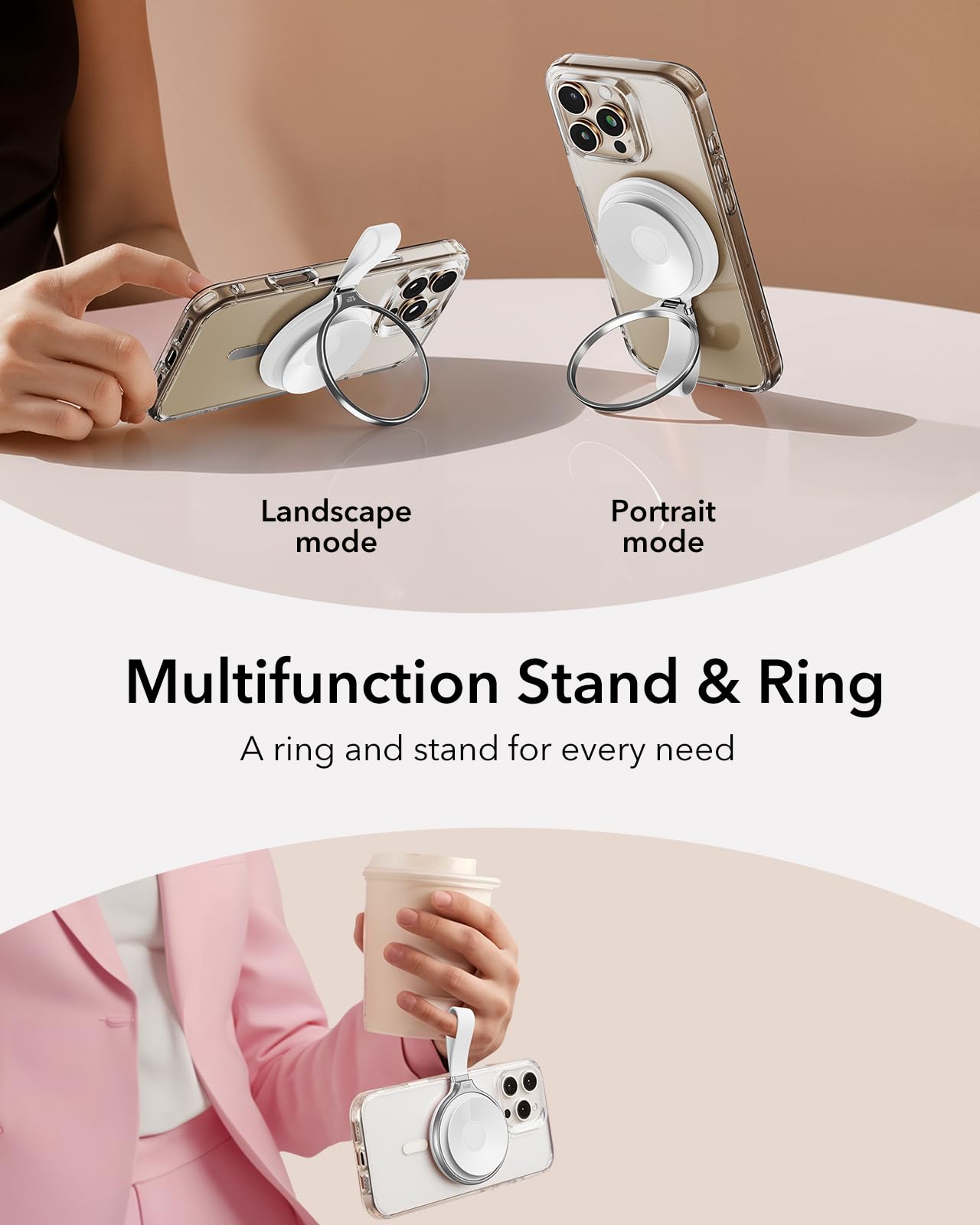 Esr For Magsafe Suction Mount, Sticky Phone Grip, Magnetic Phone Suction Grip, Silicone Suction Cup Phone Mount, Hands-Free Mirr