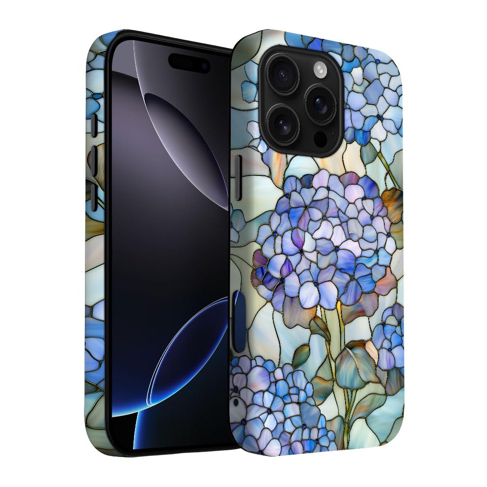 Yuzbira for iPhone 16 Pro Case | Hydrangea Macrophylla | Slim Drop Protection Design