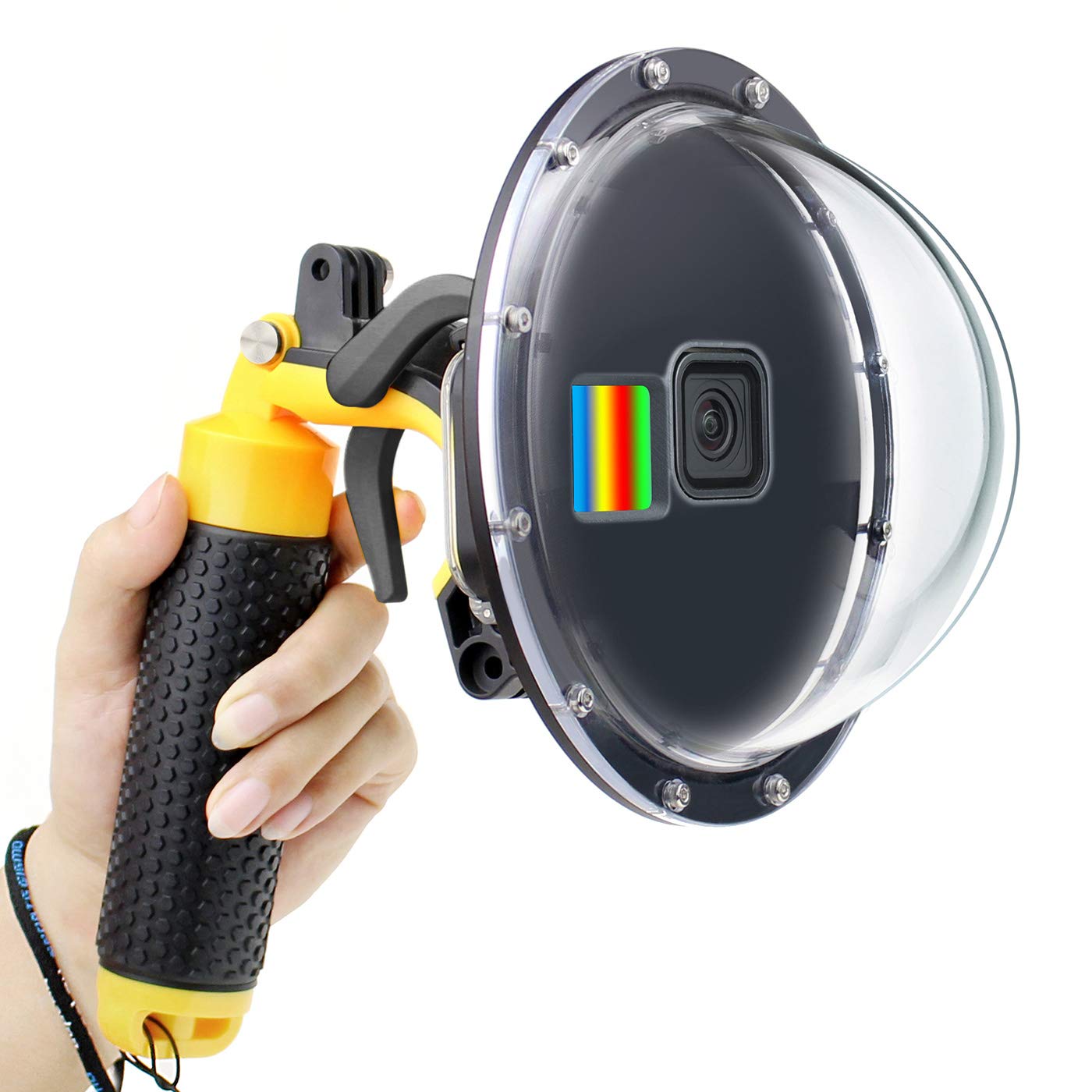 Gepuly Dome Port For Gopro Hero 9 10 11 12 13 Black, Underwater Waterproof Dome Port Housing Case + Floating Hand Grip + Trigger